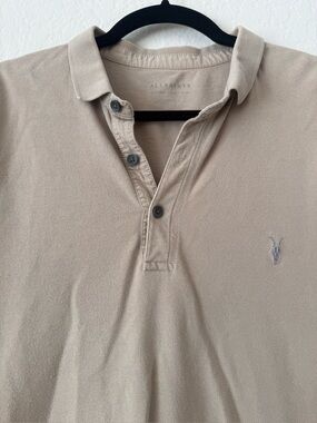 All Saints 2 POLOS Men’s Tan Polo with Subtle Embroidered Logo